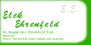 elek ehrenfeld business card